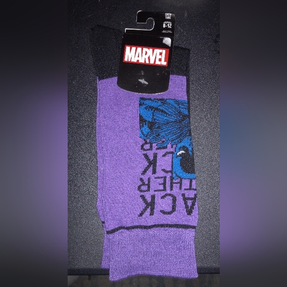 Marvel Studios Black.Panther Men Crew Sock 8-12 - Picture 1 of 2
